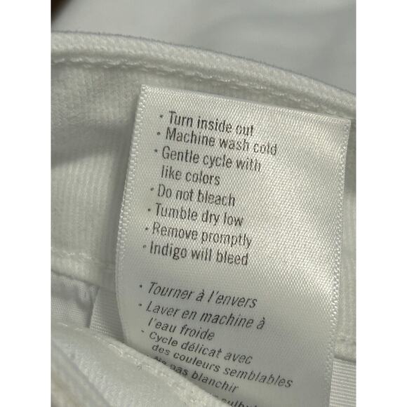 NWT Paige Women's Crisp White Anessa Wide Leg Raw Hem Ankle Jeans Petite Size 32 - Picture 12 of 16